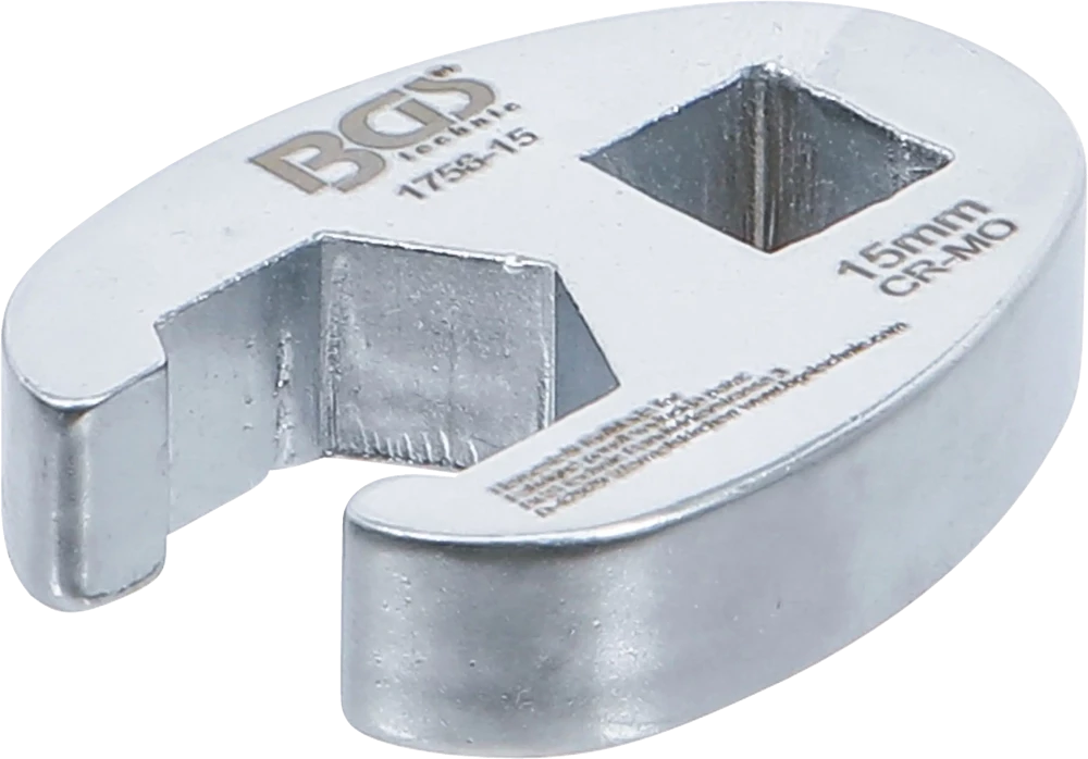 Hahnenfußschlüssel, Antrieb Innenvierkant 10 mm (3/8"), SW 15 mm