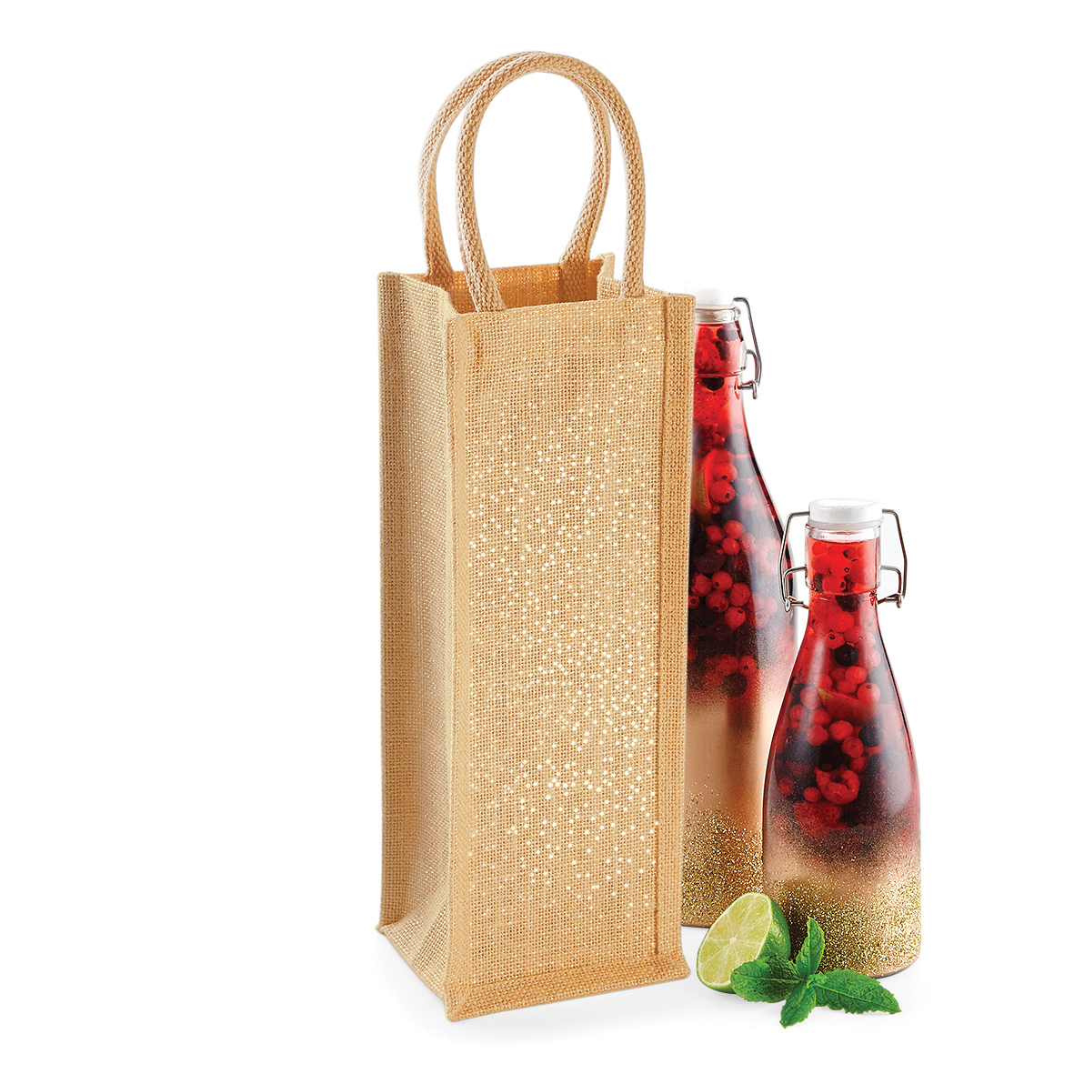 Tasche – Shimmer Jute Bottle Bag