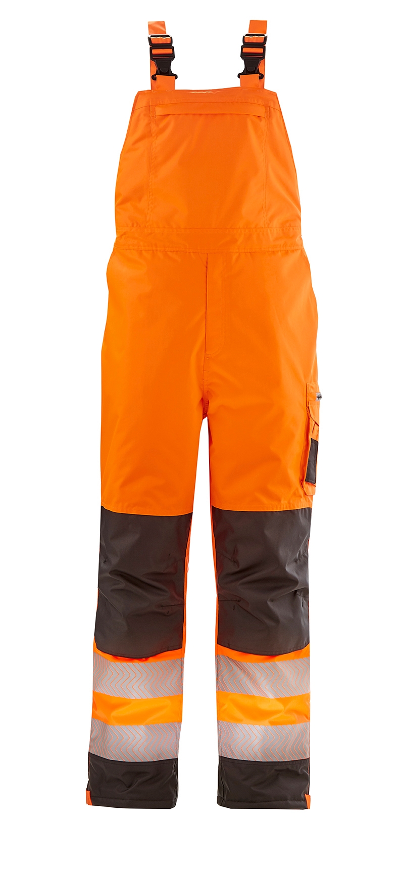4PROTECT® Warn-Winter-Wetterschutz-Latzhose ATLANTA leuchtorange/grau