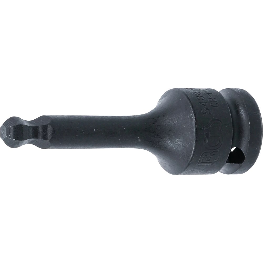 Kraft-Bit-Einsatz, Länge 75 mm, Antrieb Innenvierkant 12,5 mm (1/2"), Innensechskant mit Kugelkopf 8 mm