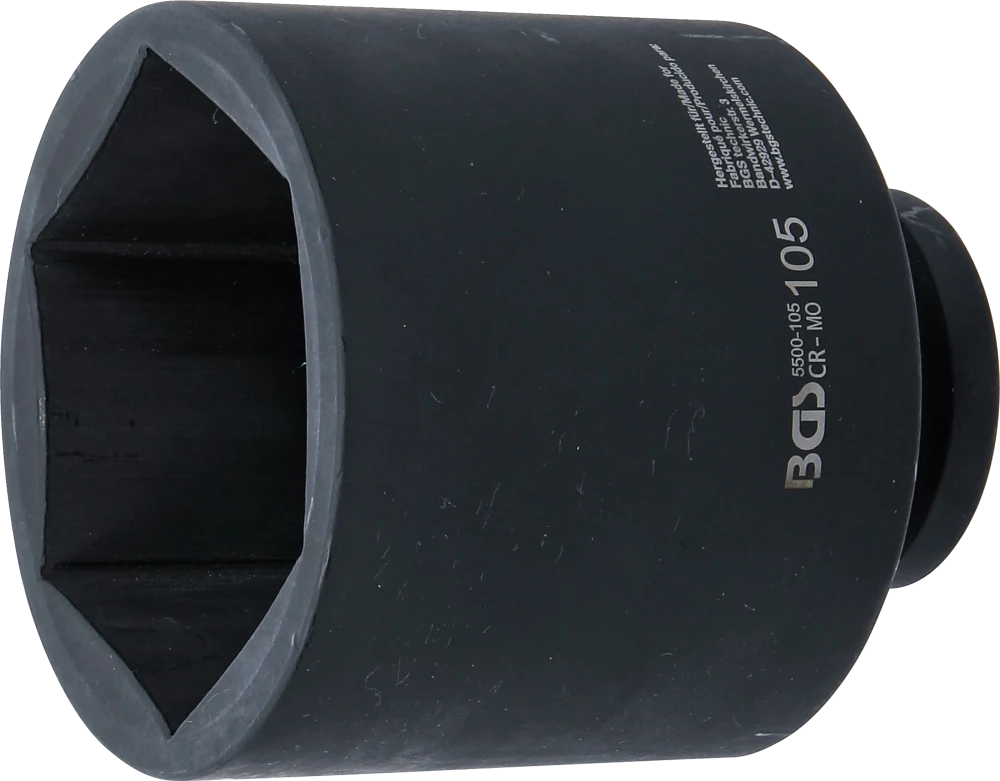 Kraft-Steckschlüssel-Einsatz Sechskant, tief, Antrieb Innenvierkant 25 mm (1"), SW 105 mm