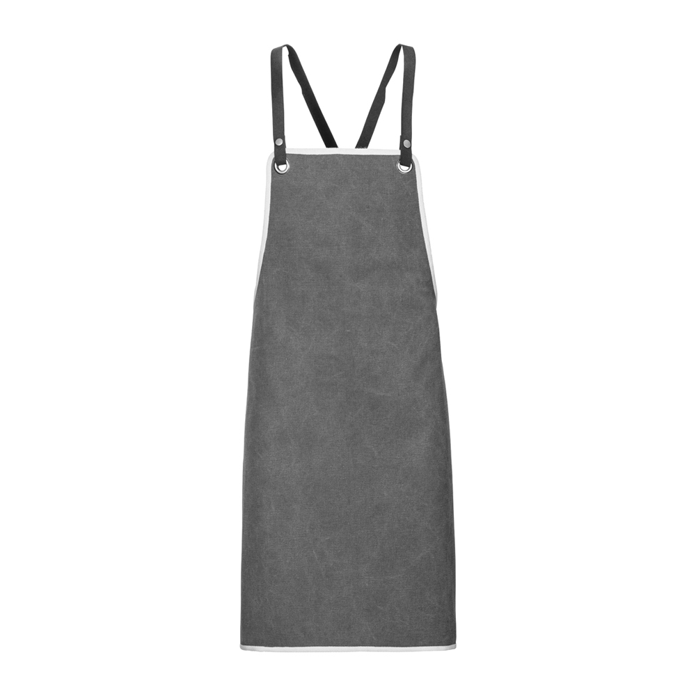 Latzschürze Canvas schwarz mit Paspel, B 70 x L 80 cm