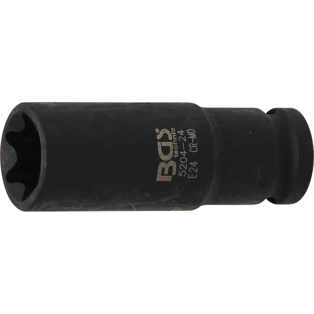Kraft-Steckschlüssel-Einsatz E-Profil, tief, Antrieb Innenvierkant 12,5 mm (1/2"), SW E24