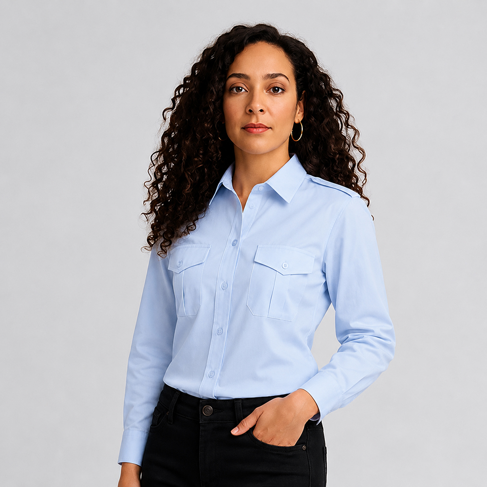 Damen Pilotenbluse langarm