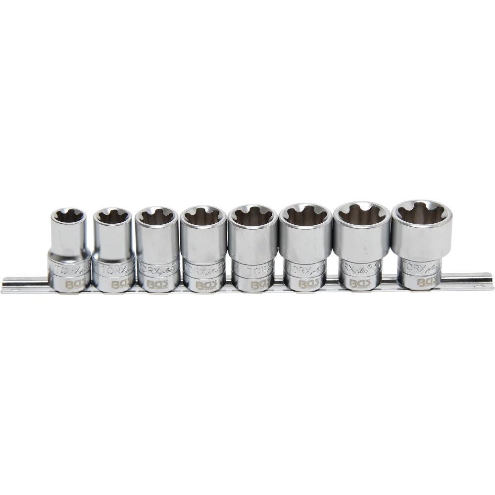 Steckschlüssel-Einsatz-Satz T-Profil Plus (für Torx Plus), Antrieb Innenvierkant 12,5 mm (1/2"), SW 18EP - 32EP, 8-tlg.