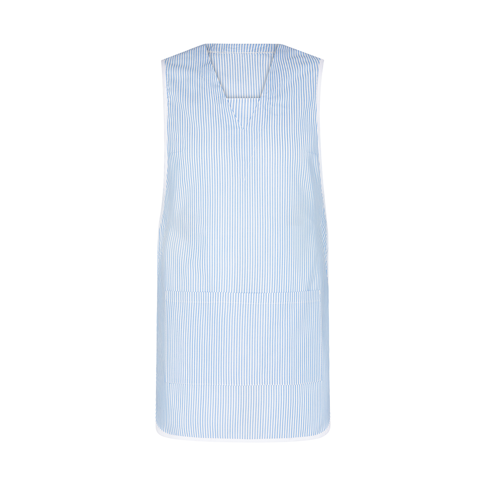 Überwurfschürze blau gestreift, Gr. III (54-62)
