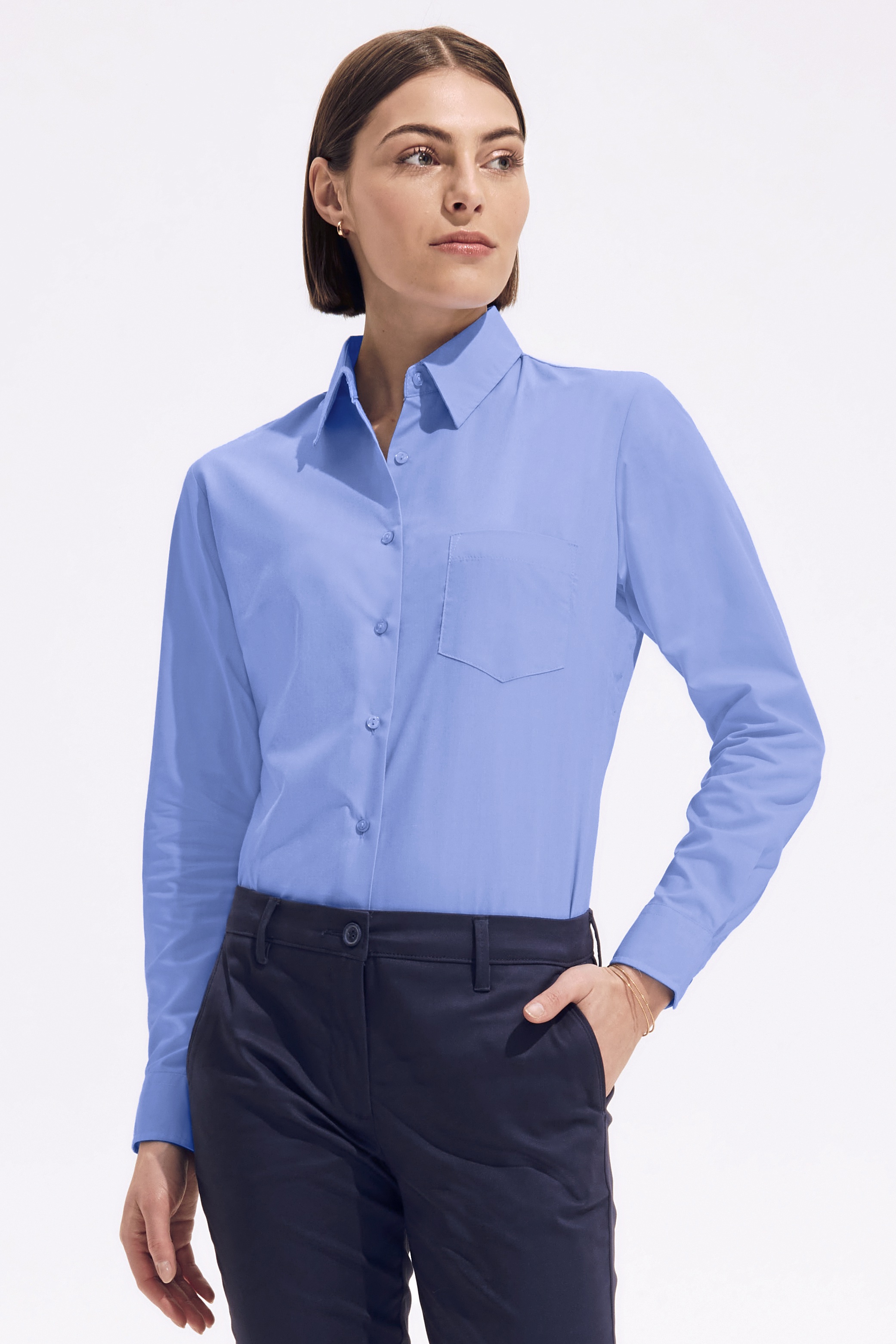 Bluse – Popeline-Blouse Executive Long Sleeve