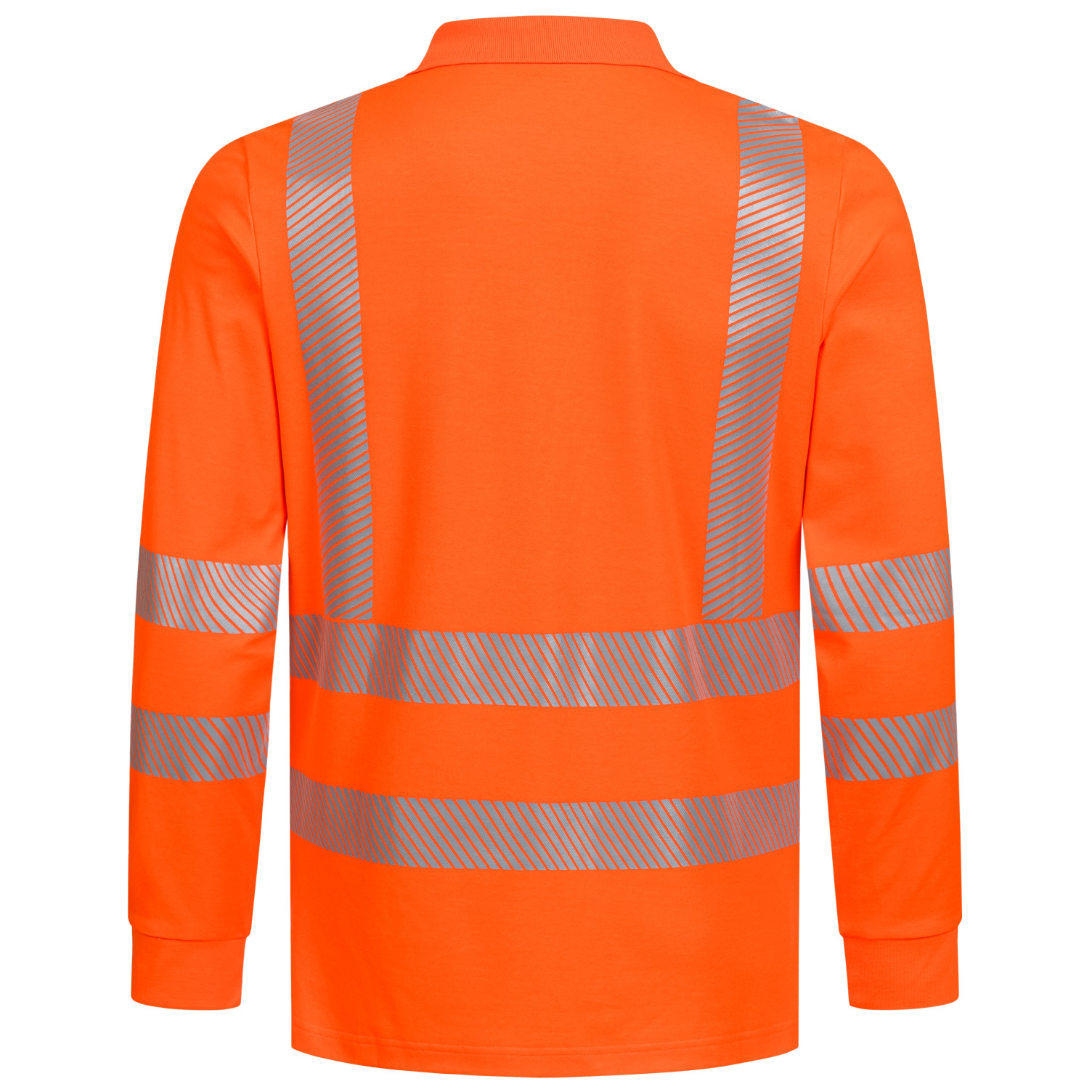 Warn-Langarm-Poloshirt MOTION TEX VIZ neonorange / uni