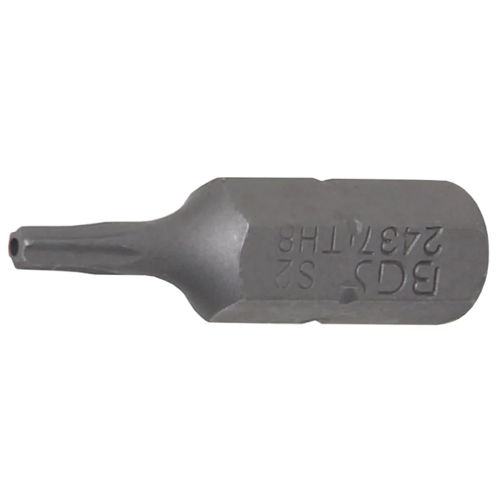 Bit, Länge 25 mm, Antrieb Außensechskant 6,3 mm (1/4"), T-Profil (für Torx) mit Bohrung T8