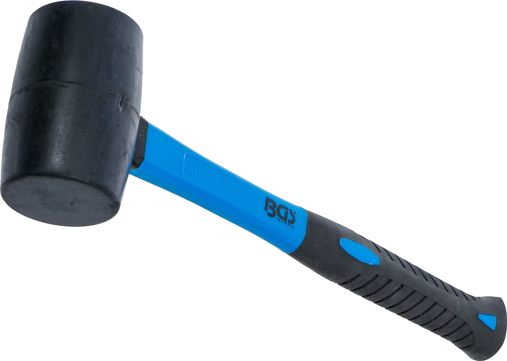 Gummihammer, Fiberglasstiel, schwarzer Kopf, Ø 50 mm, 280 g