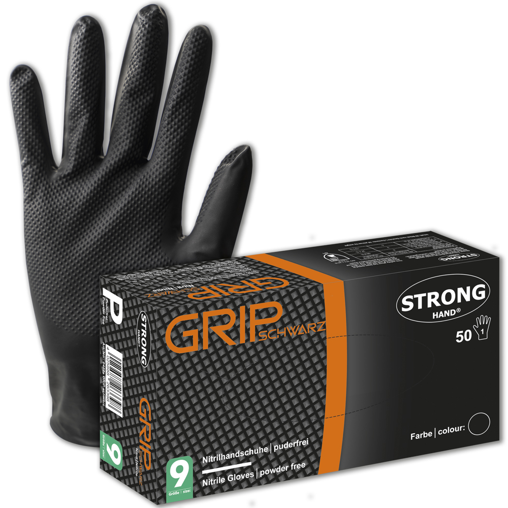 Stronghand® Handschuhe Grip Schwarz