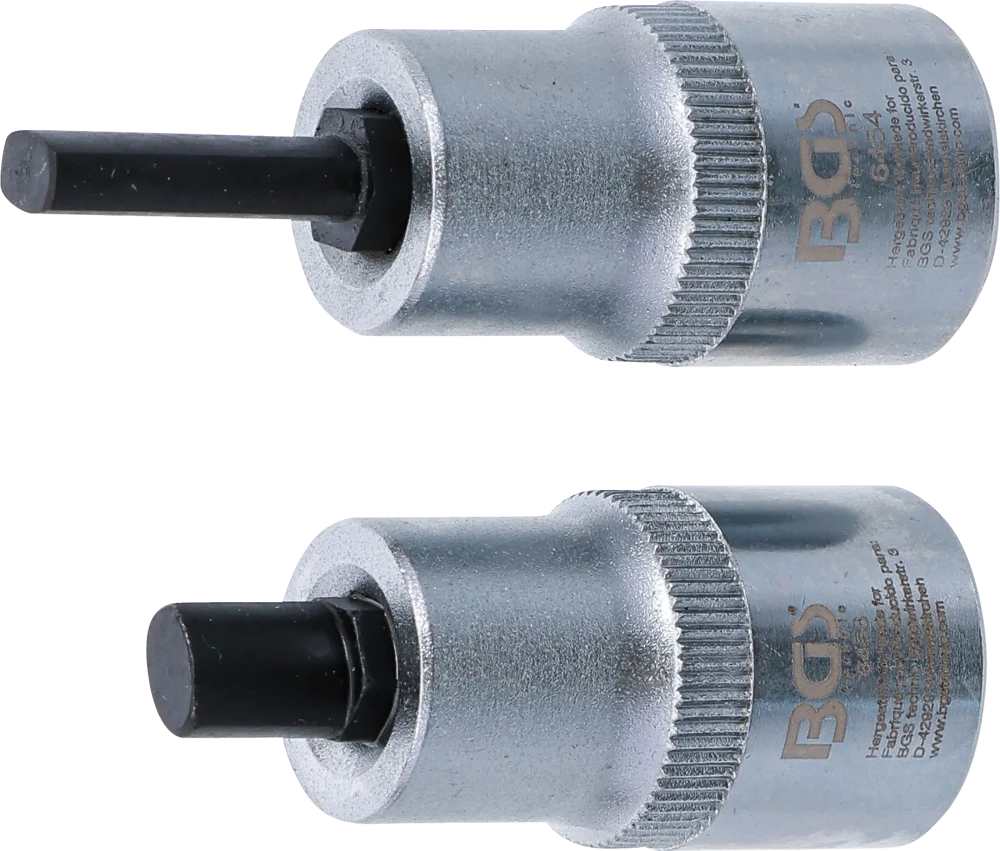 Spreiz-Einsatz-Satz für Federbeinklemmung, Antrieb Innenvierkant 12,5 mm (1/2"), 5 x 7 mm + 5,5 x 8,2 mm, 2-tlg.