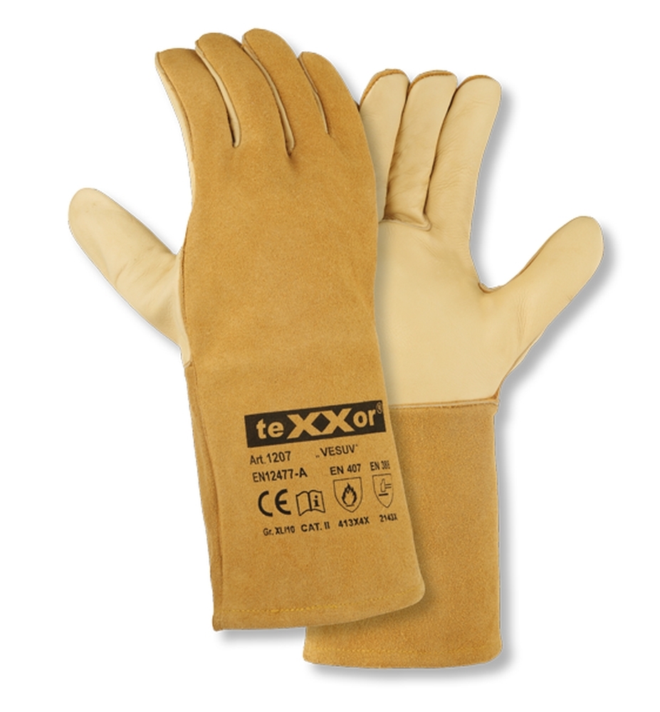 teXXor® Schweißerhandschuhe VESUV beige