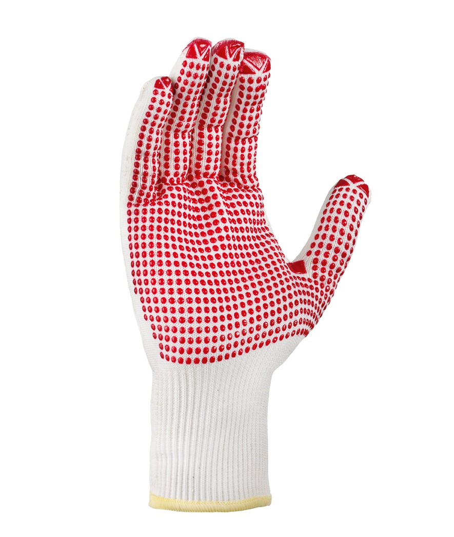 teXXor® Feinstrick-Handschuhe BAUMWOLLE/NYLON beige/rote Noppen