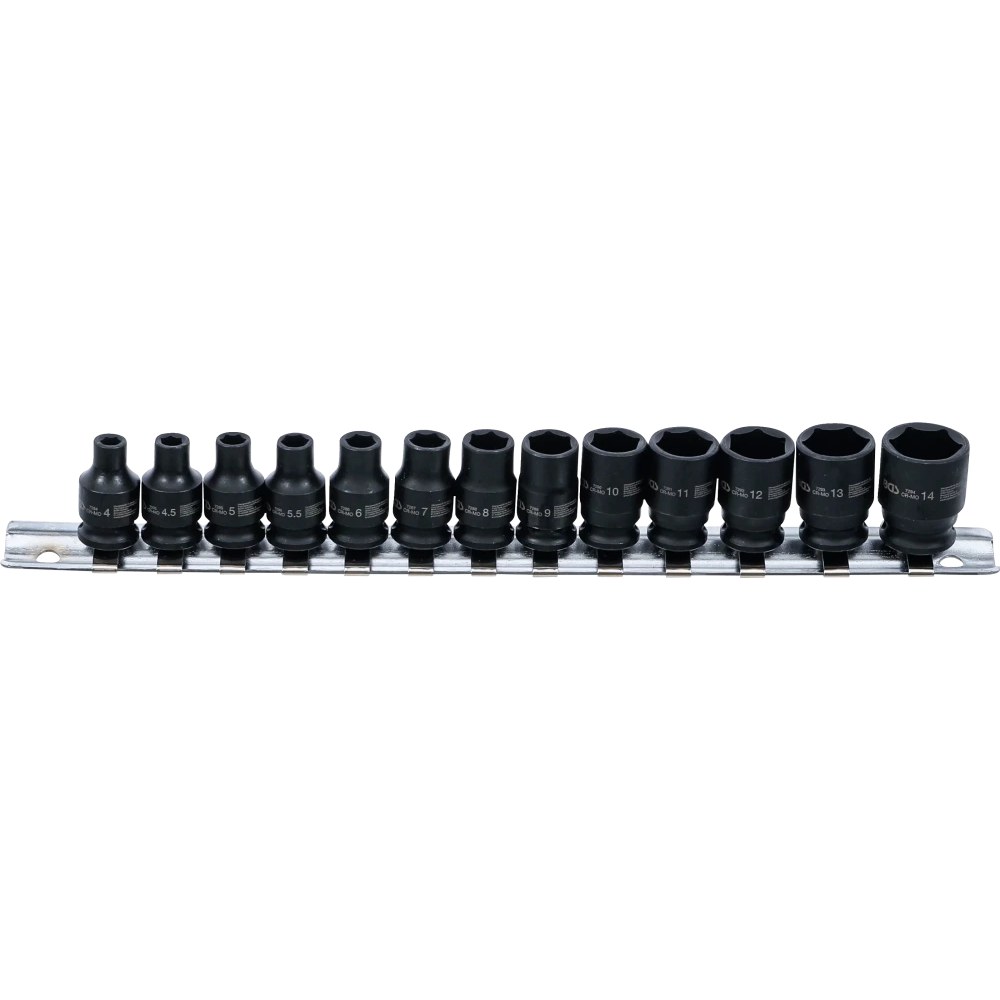 Kraft-Steckschlüssel-Einsatz-Satz Sechskant, Antrieb Innenvierkant 6,3 mm (1/4"), SW 4 - 14 mm, 13-tlg.