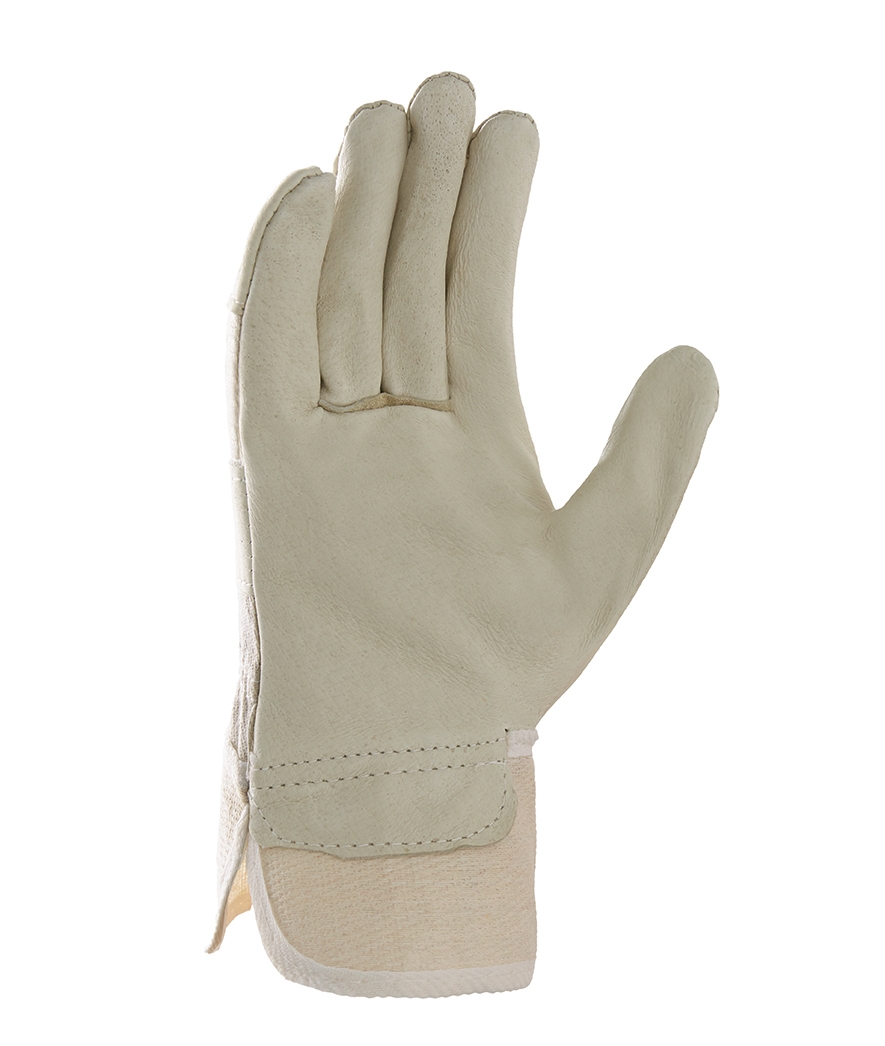 teXXor® Schweinsvollleder-Handschuhe DAMEN-PAWA Leder gelb, Drell weiß