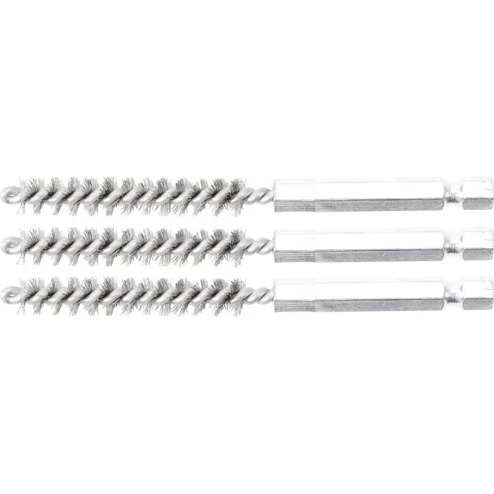 Stahlbürste, 8 mm, Antrieb Außensechskant 6,3 mm (1/4"), 3-tlg.