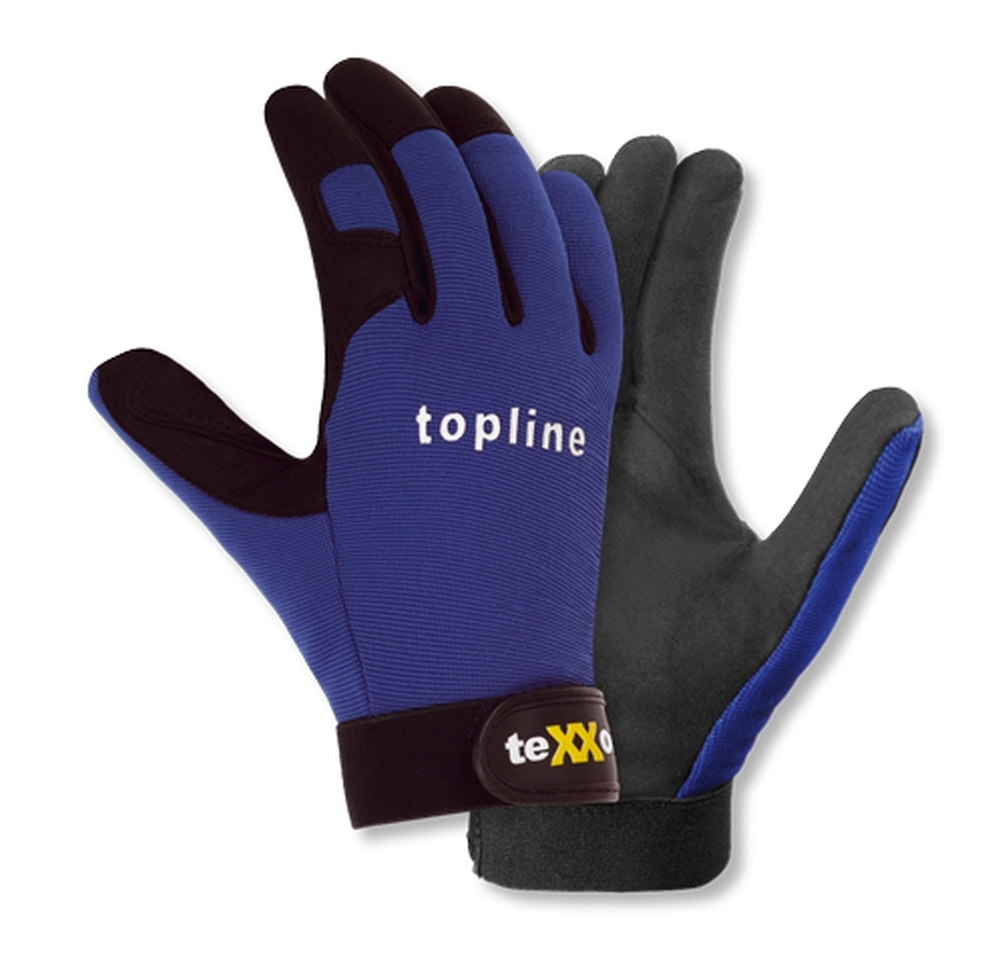 teXXor® Kunstleder-Handschuhe NAPLES, SB-Verpackung blau/schwarz