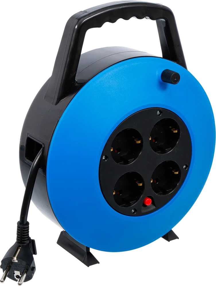 Kabelbox, 10 m, 3 x 1,5 mm², 4 Steckdosen, IP 20, 3000 W