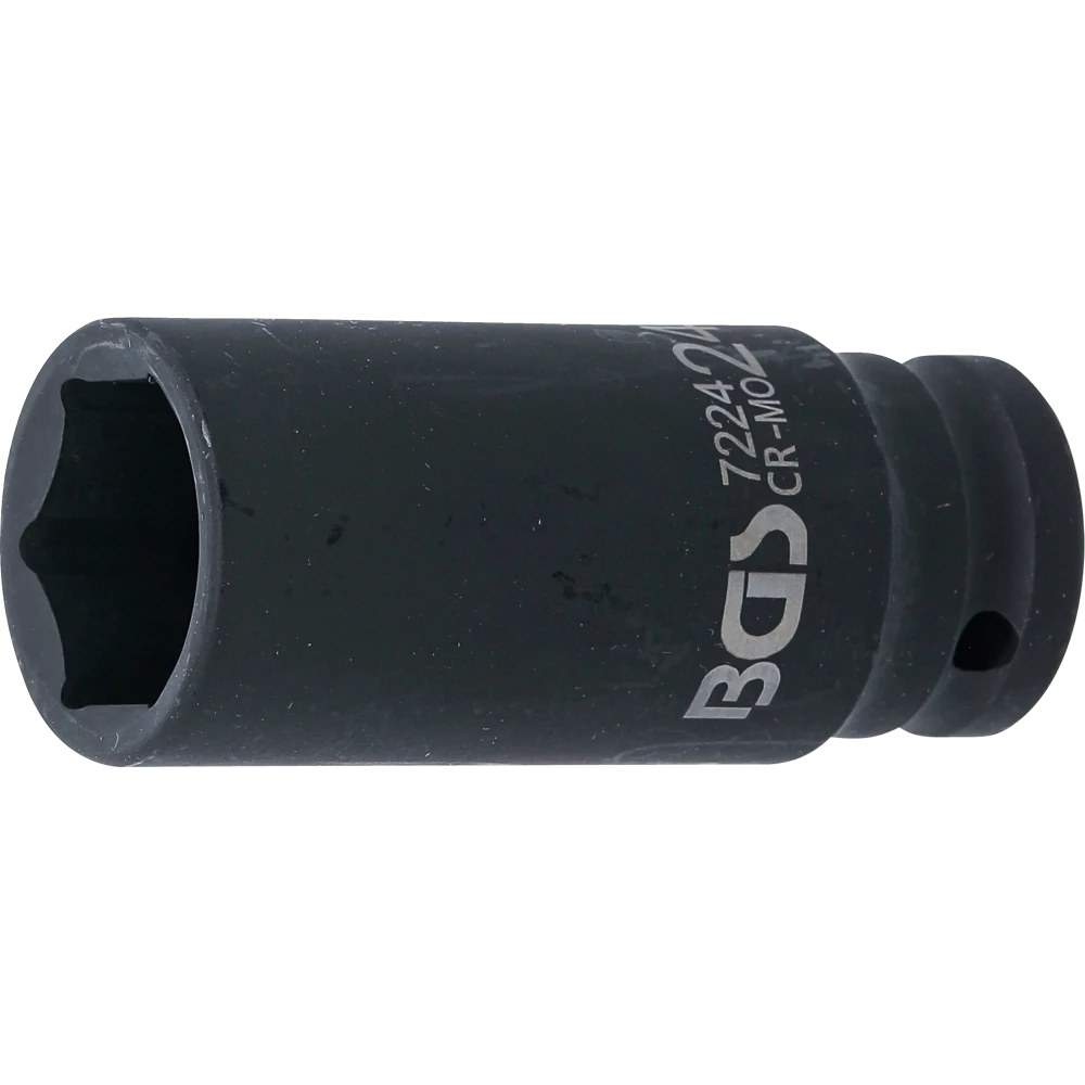 Kraft-Steckschlüssel-Einsatz Sechskant, tief, Antrieb Innenvierkant 12,5 mm (1/2"), SW 24 mm