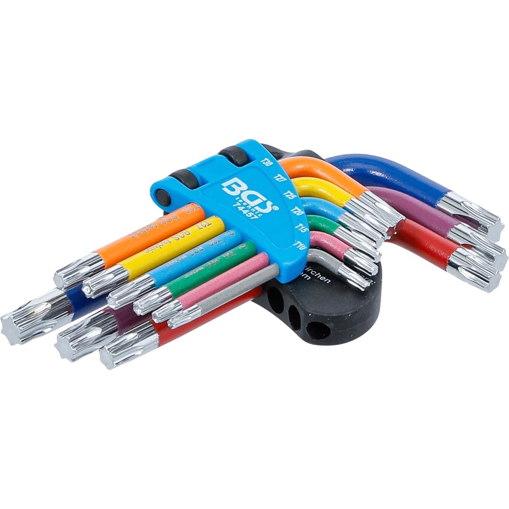 Winkelschlüssel-Satz, Multicolour, kurz, T-Profil (für Torx) T10 - T50, 9-tlg.