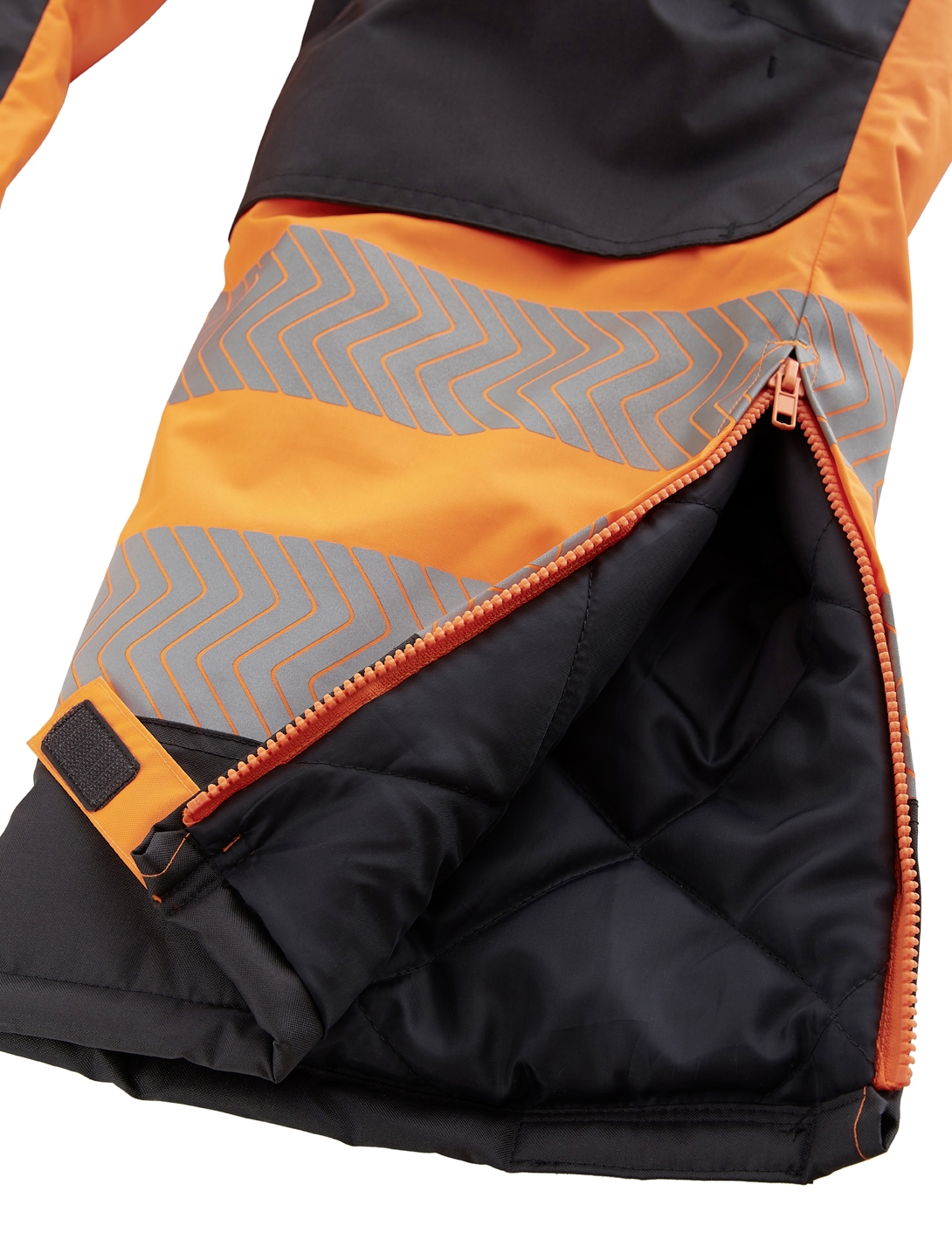 4PROTECT® Warn-Winter-Wetterschutz-Latzhose ATLANTA leuchtorange/grau