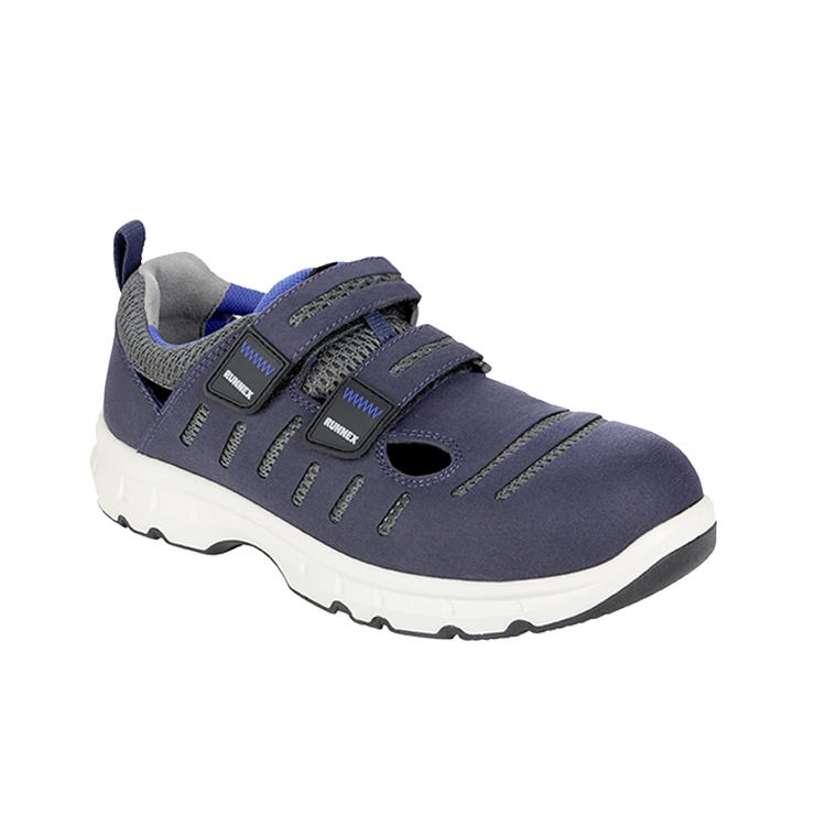 RUNNEX® S1PS-ESD-Sicherheitsklettsandalen FlexStar blau/weiß/grau