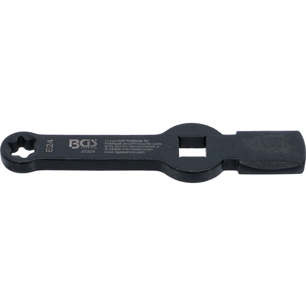 Schlag-Ringschlüssel, E-Profil (für Torx), mit 2 Schlagflächen, SW E24