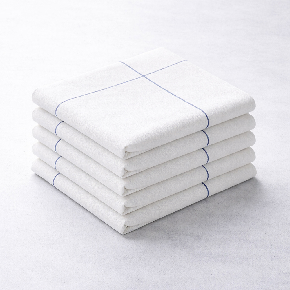 Küchentuch, 50 x 70cm, weiß-blau, 5er Pack