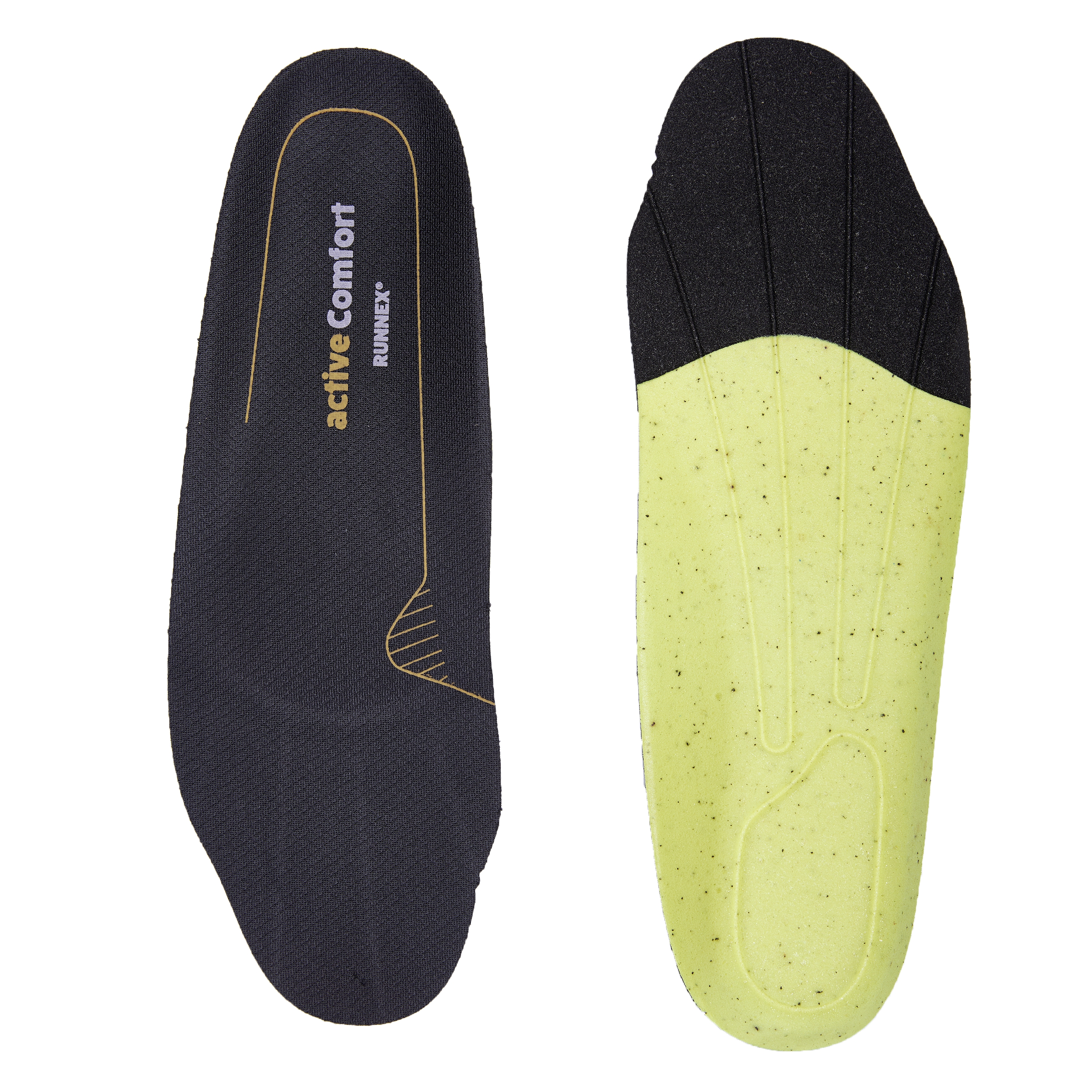 RUNNEX®Semi-orthopädische Einlegesohle activeComfort low schwarz/gelb