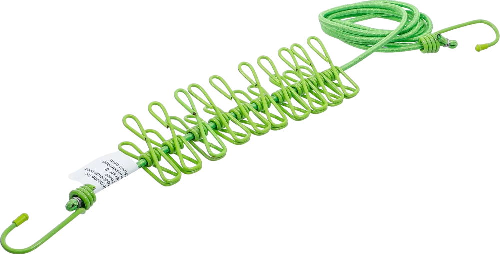 Wäscheleine, flexibel, 1,9 - 2,4 m, mit 10 Clips