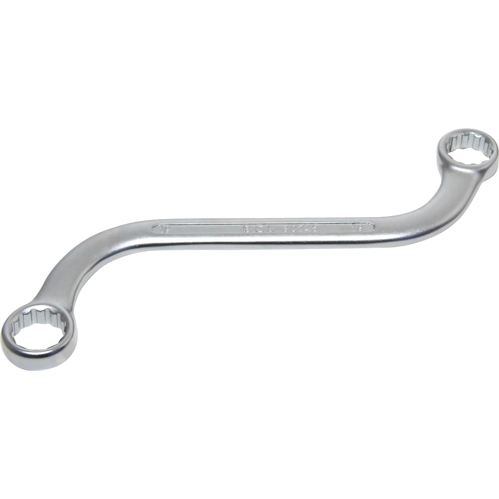 S-Form Doppel-Ringschlüssel Zwölfkant, SW 18 x 19 mm