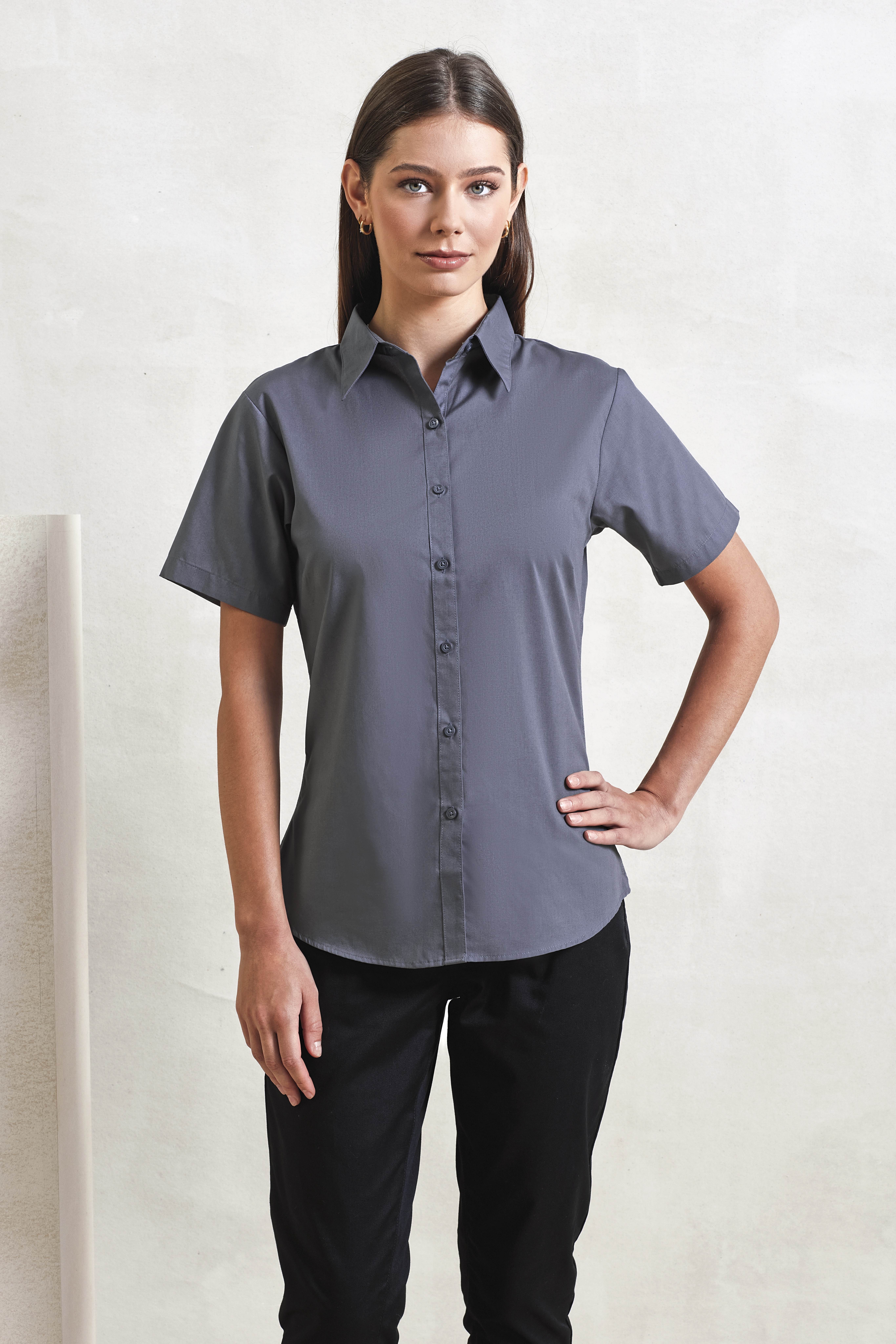 Bluse – Women´s Poplin Short Sleeve Blouse