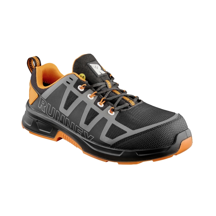 RUNNEX® S3S ESD-Sicherheitshalbschuhe ActionStar schwarz/grau/orange