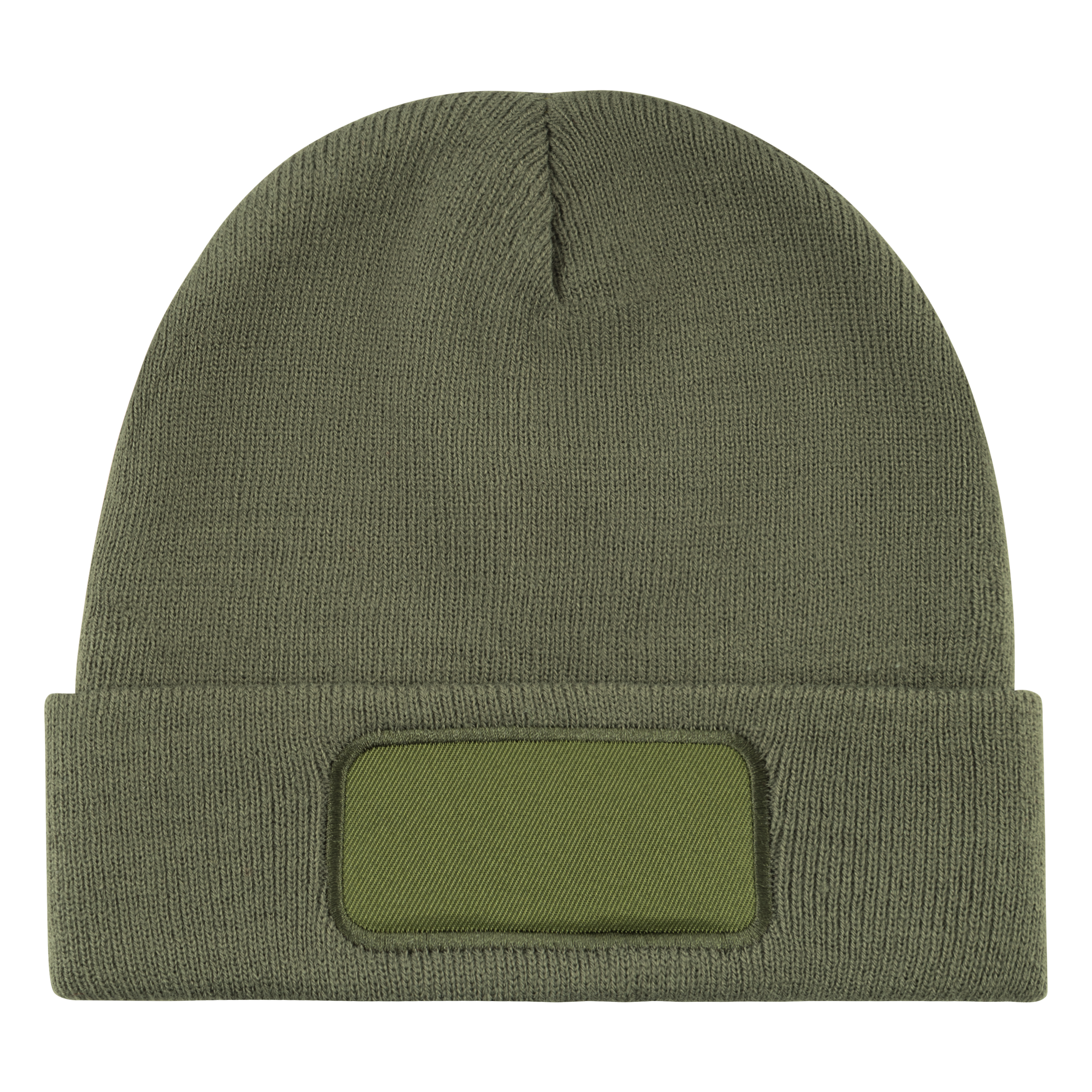 Strickmütze mit Patch