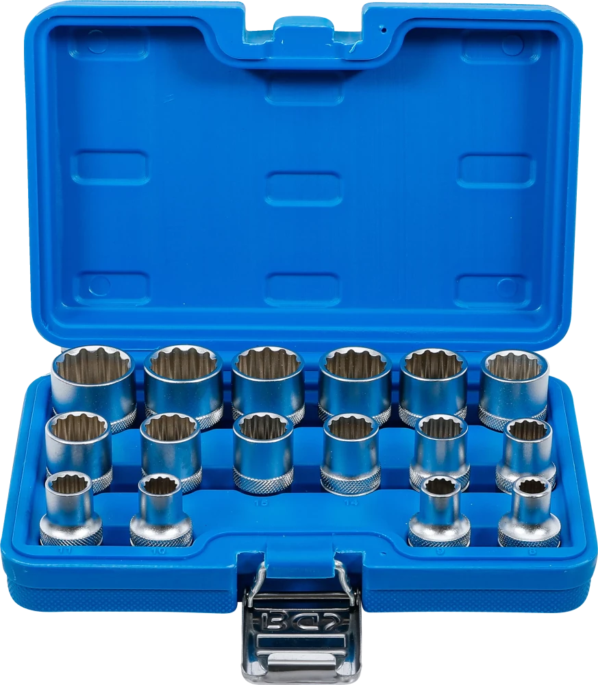 Steckschlüssel-Einsatz-Satz Zwölfkant, Antrieb Innenvierkant 12,5 mm (1/2"), SW 8 - 24 mm, 16-tlg.