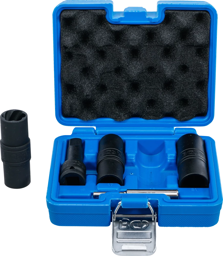Kraft-Spezial-Steckschlüssel-Wendeeinssatz-Satz, Sechskant & Schraubendreher 17 - 19 - 21 mm, 12,5 mm (1/2"), 3-tlg.