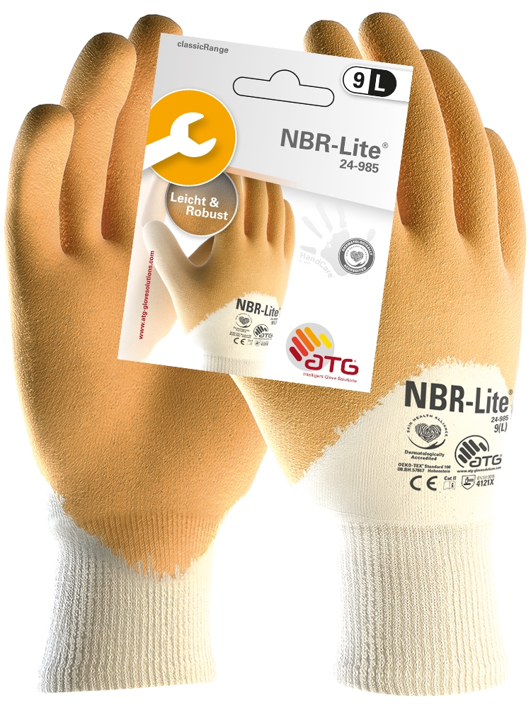 NBR-Lite® Nitril-Handschuhe (24-985 HCT), SB-Verpackung gelb/beige