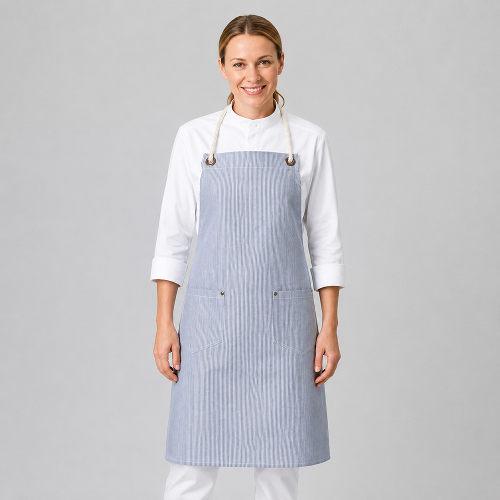 Latzschürze Maritim, gestreift, B 70 x L 86cm, navy