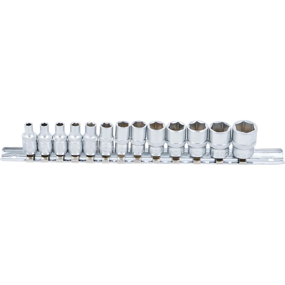 Steckschlüssel-Einsatz-Satz, Sechskant, Antrieb Innenvierkant 6,3 mm (1/4"), SW 4 - 14 mm, 13-tlg.