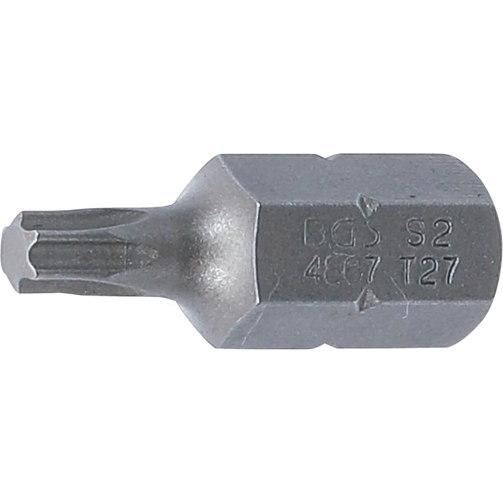 Bit, Länge 30 mm, Antrieb Außensechskant 10 mm (3/8"), T-Profil (für Torx) T27