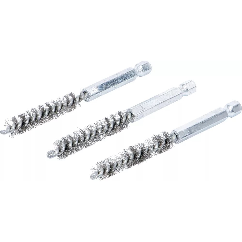 Stahlbürste, 9 mm, Antrieb Außensechskant 6,3 mm (1/4"), 3-tlg.