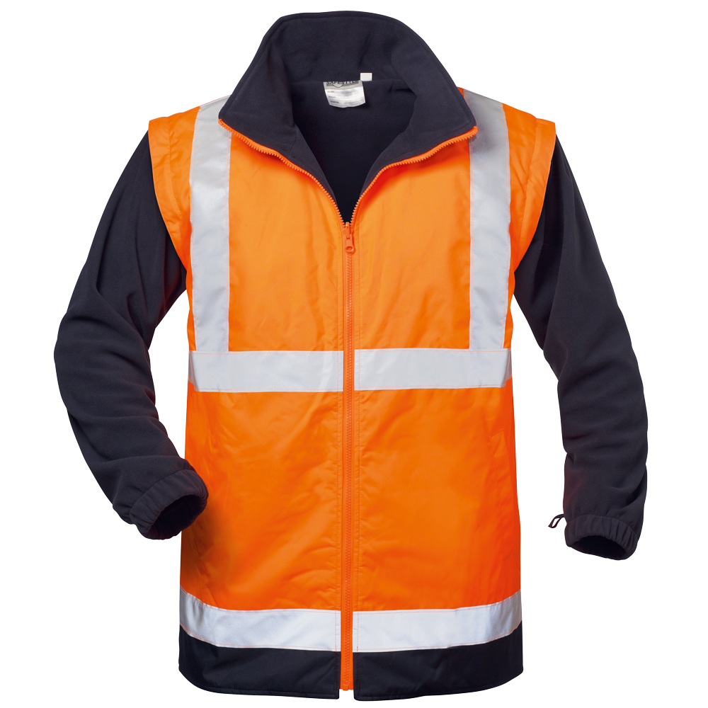 4-IN-1 Warnschutzparka Orange/Marine Travis