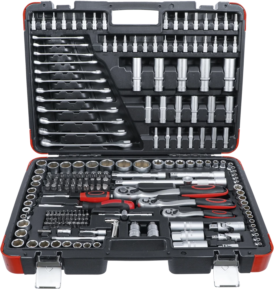 Steckschlüssel-Satz, Antrieb 6,3 mm (1/4") / 10 mm (3/8") / 12,5 mm (1/2"), 216-tlg.