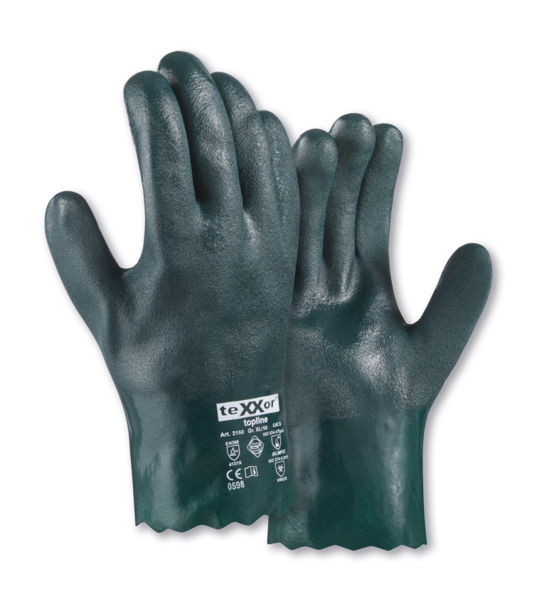 teXXor® Chemikalienschutz-Handschuhe PVC GRÜN grün