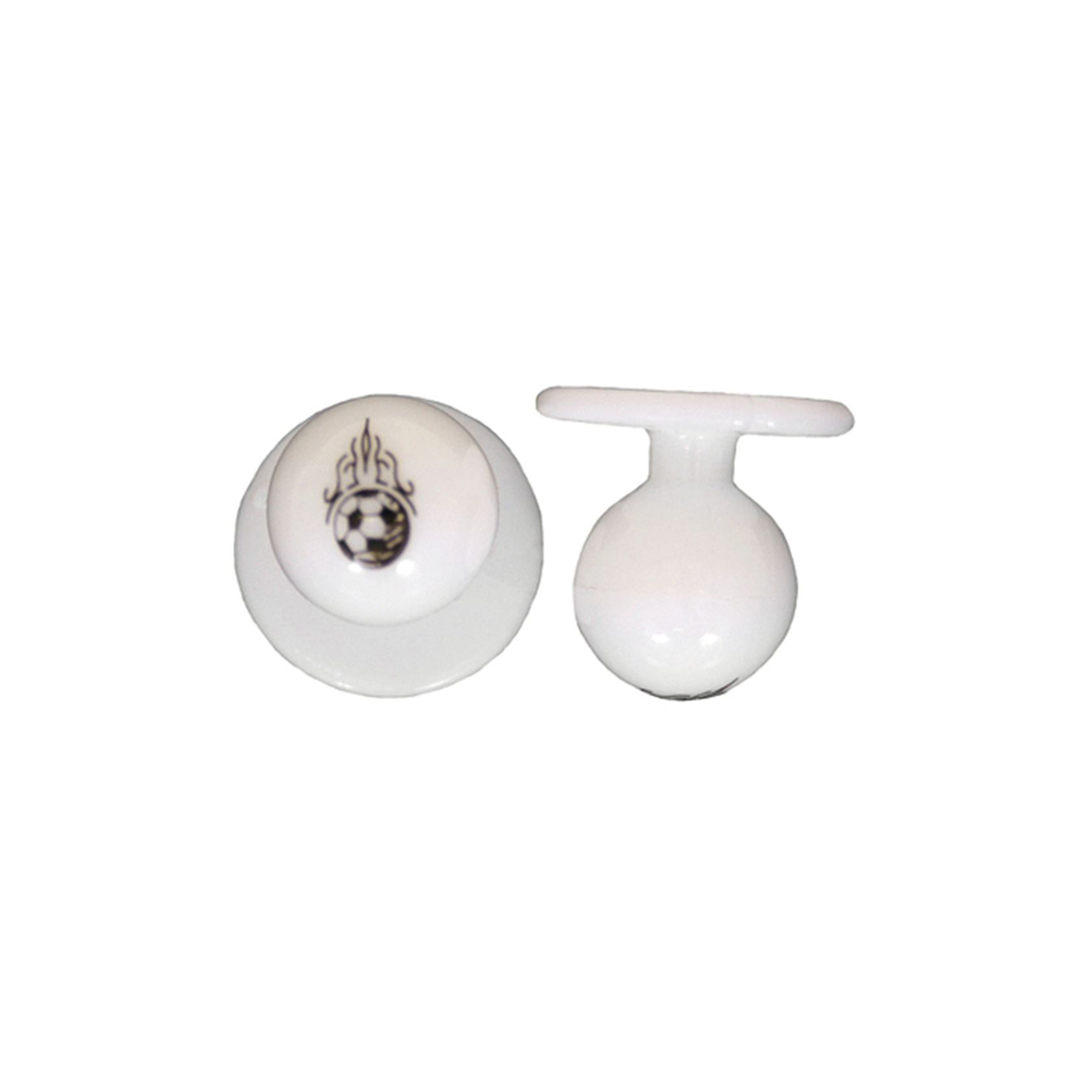 Kugelknöpfe, weiß mit Fussball (12 Stück)
