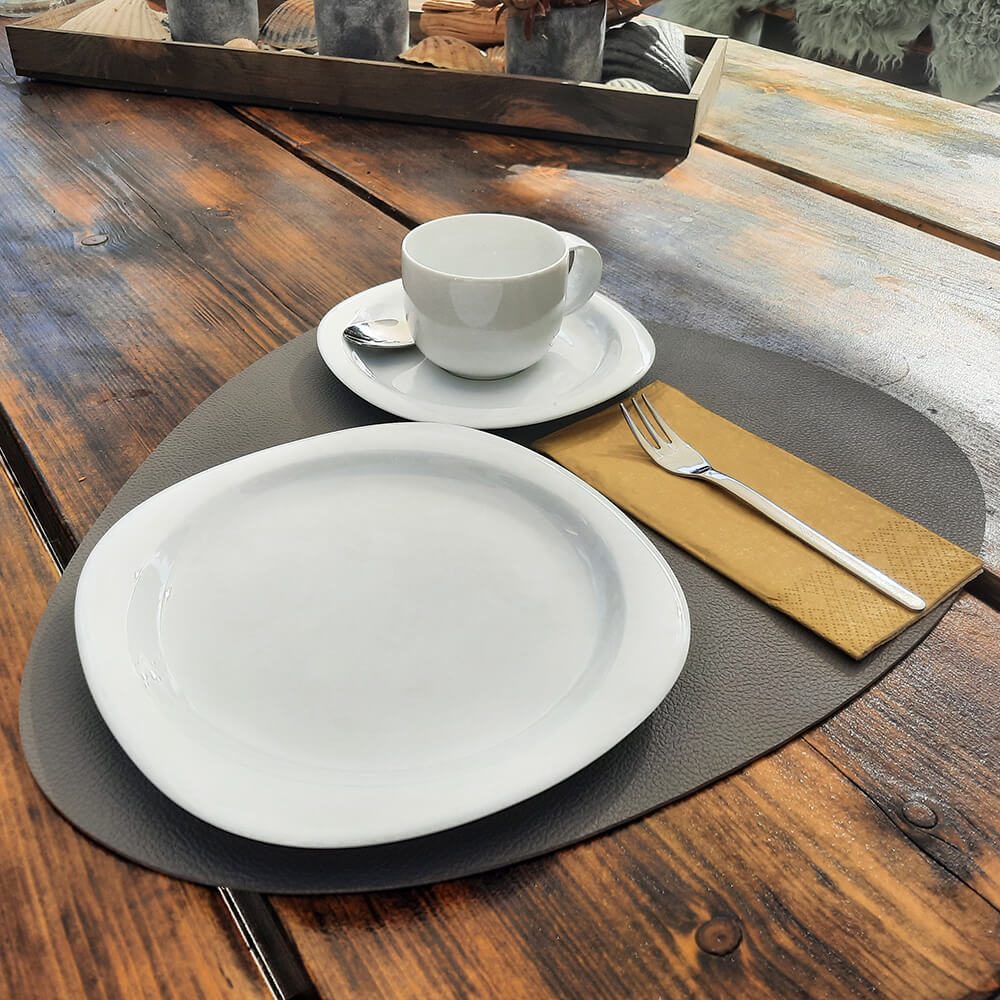 Platzset oval 40 x 33 cm silbergrau 6 Stück