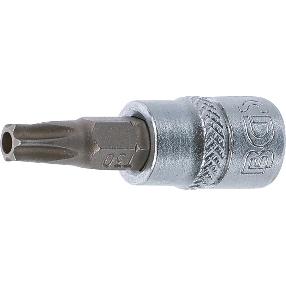 Bit-Einsatz, Antrieb Innenvierkant 6,3 mm (1/4"), T-Profil (für Torx) mit Bohrung T30