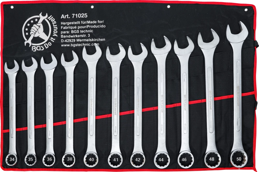 Maul-Ringschlüssel-Satz, XXL, SW 34 - 50 mm, 11-tlg.