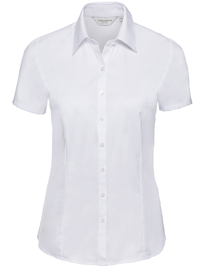 Bluse – Ladies' Short Sleeve Tailored Herringbone Shirt